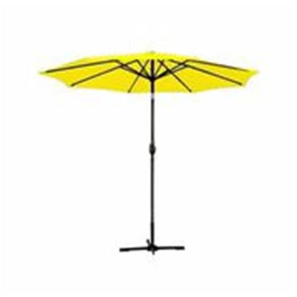 Propation 9 Ft. Aluminum Patio Market Umbrella Tilt with Crank - Yellow Fabric & Black Pole PR333888 - main